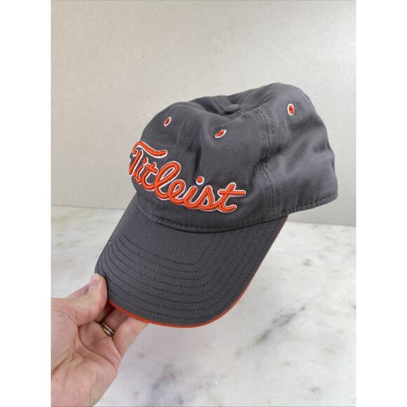 Titleist New Era Hat Golf Athleisure Cap Casual Adjustable Strap Orange & Gray - Picture 2 of 8